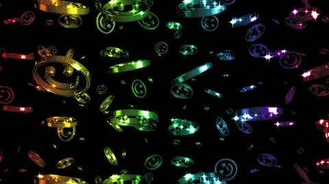 Looping Rainbow Smileys Falling Video stock 22262378
