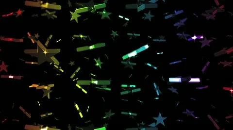Looping Rainbow Stars Falling Stock Footage 22261693