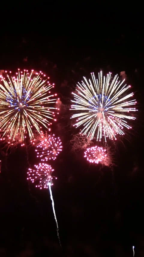 Looping of real firework background during new year's eve countdown celebration Stock Footage 237069882