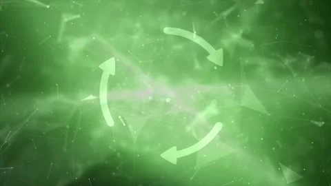 Looping recycle arrows on green abstract background Vídeos de archivo 333715188