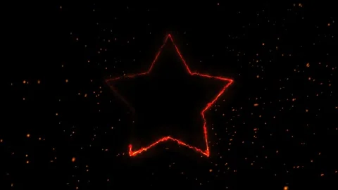 Looping Red Burning Star Outline Stock Footage 345659951