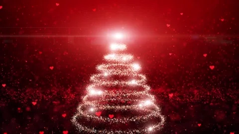 Looping red christmas tree with lights motion background Stock Footage 337851500