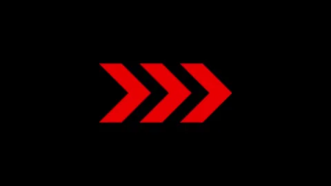 Looping Red Directional Animated Arrow with Smooth Flow Motion Stock Footage 331875212