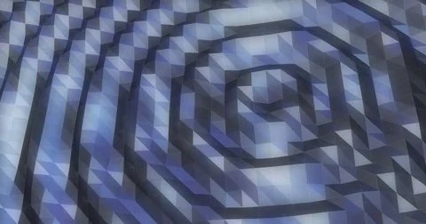 Looping reflective 3D ripples - 4K - LoRes - Facet Video stock 74633393