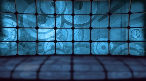 Looping Retro Blue Virtual Set Stock Footage