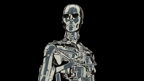 Looping retro lively robot 30 fps, with alpha, yyaa100 Stock Footage 115898049