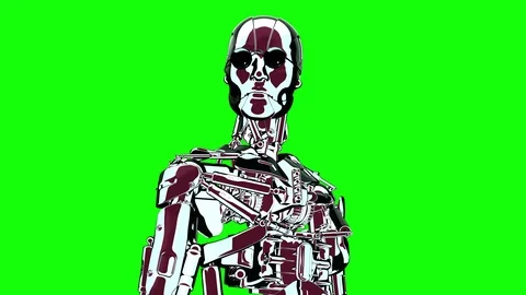 Looping retro style robot 24 fps, Green Screen, yyaa101 Stock Footage 115967722