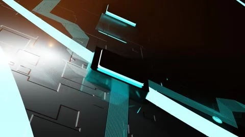 Looping revolution on 3d render of digital circuit board Stock Footage 294430032
