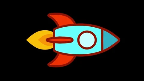 Looping Rocket Animation with Alpha Channel Stock Footage 306812142
