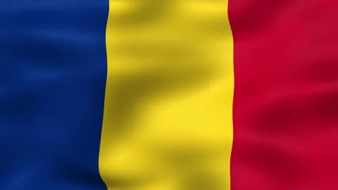 Looping romania flag waving animation seamless for background Stock Footage 307197119