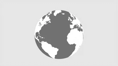 Looping Rotating Earth Globe with White Continents and Gray Oceans 스톡 동영상 347216571