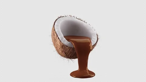 A looping rotation of a coconut covered in chocolate. Alpha Channel. Stock Footage 285152347