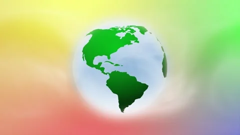 Looping rotation green earth globe animation 動画素材 334081535