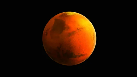 Looping rotation of the planet Mars on the alpha channel. Stock Footage 127528378