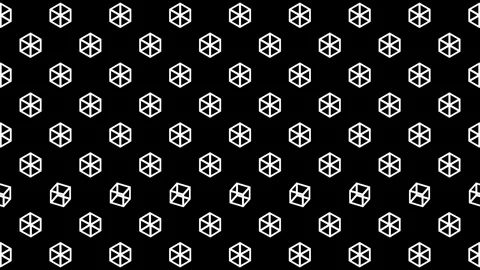 Looping Rows of Spinning Cubes Abstract Black and White Motion Background Stock Footage 247707570