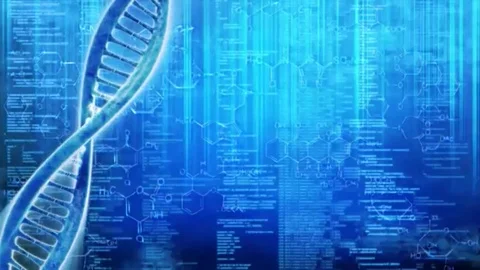 Looping science background with DNA molecule Video stock 98247370