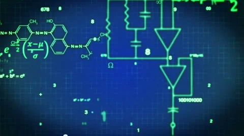 Looping Scientific Formula Layers (HD) Stock Footage 1103483