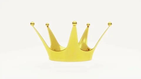Looping seamless cycled animation of the rotation of the golden crown of the Stock Footage 238699844