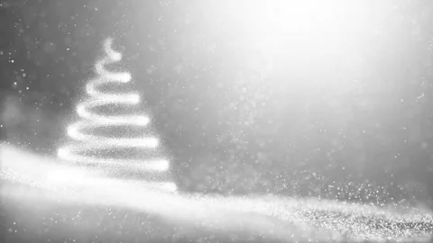 Looping shining winter wavy background with christmas tree animation Stock Footage 339713885