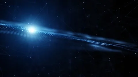 Looping shiny blue digital network net animation Stock Footage 337513953
