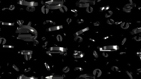 Looping Silver and Gold Arrows Falling Stock Footage 22519929