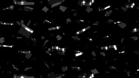 Looping Silver and Gold Card Symbols Falling Stock Footage 22958632