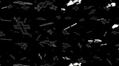 Looping Silver and Gold Cross Symbols Falling Stock Footage 22519702