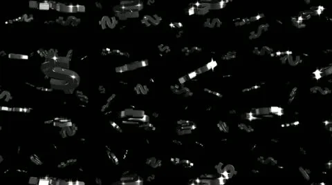 Looping Silver and Gold Dollars Falling Stock Footage 22197897