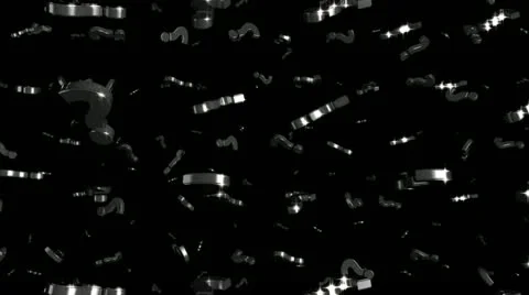 Looping Silver and Gold Question Marks Falling Stock Footage 22182064