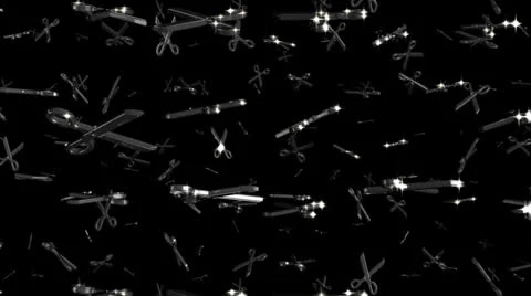 Looping Silver and Gold Scissors Symbols Falling Stock Footage 22518125