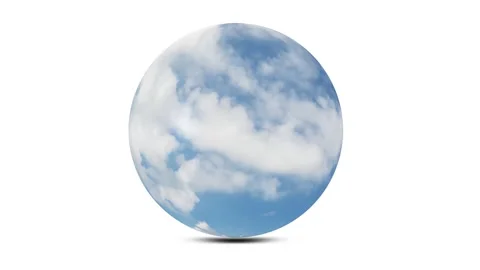 Looping sky clouds inside 3d sphere on white background Stock Footage 337190988