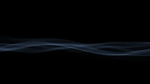 Looping smooth digital waves particles on black background Stock-Footage 334077725