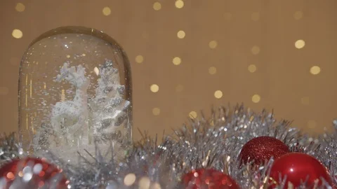 Looping Snow globe, Christmas scene and xmas concepts. Space for Text Copy Stock Footage 120368112