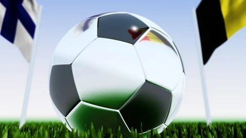 Looping Soccer Ball Belgium vs. Finland Stock Footage 123722443