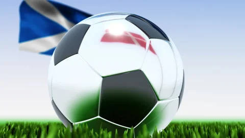 Looping Soccer Ball Denmark vs. Scotland Stock Footage 145320795