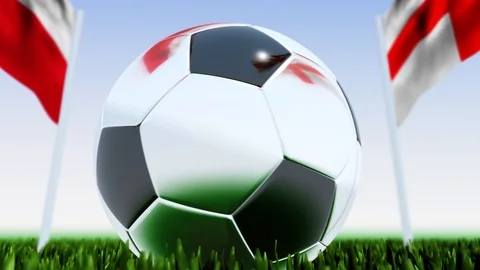 Looping Soccer Ball England vs. Poland Video stock 124518928