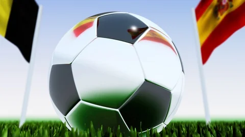 Looping Soccer Ball Spain vs. Belgium Stock Footage 126636377