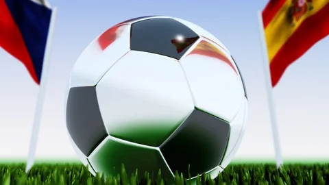 Looping Soccer Ball Spain vs. Czech Republic Video stock 126638253