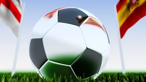 Looping Soccer Ball Spain vs. England Stock Footage 126640825