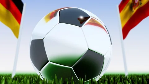 Looping Soccer Ball Spain vs. Germany Stock Footage 126643945