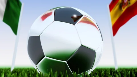 Looping Soccer Ball Spain vs. Italy 스톡 동영상 126644942