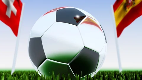 Looping Soccer Ball Spain vs. Switzerland Stock Footage 126651965
