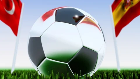 Looping Soccer Ball Spain vs. Turkey Stock Footage 126652761