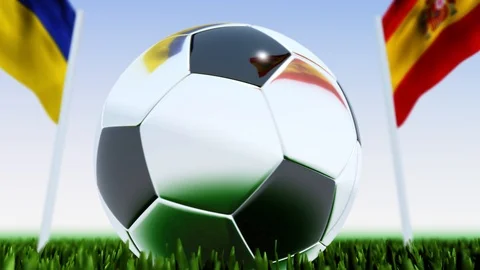 Looping Soccer Ball Spain vs. Ukraine Stock Footage 126653679
