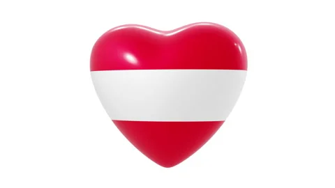 Looping spin of the Austria heart rendered in UHD Stock Footage 142999130