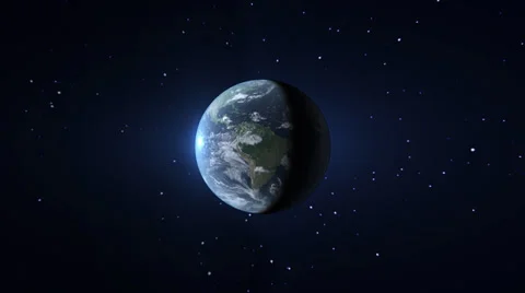 Looping Spinning Earth in Space 動画素材 33637829