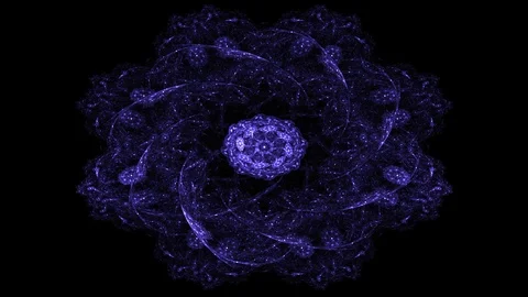 Looping spiral and circle abstract motion design on black background Vídeo Stock 124945667
