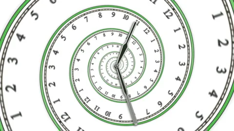 Looping Spiral Clock (HD NTSC) Stock Footage 3476520
