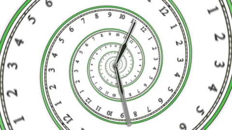 Looping Spiral Clock (HD PAL) Stock Footage 3476525