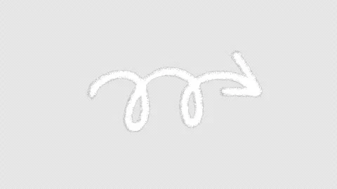 Looping spiral hand drawn white arrow doodle animation on transparent Vídeos de archivo 337122139